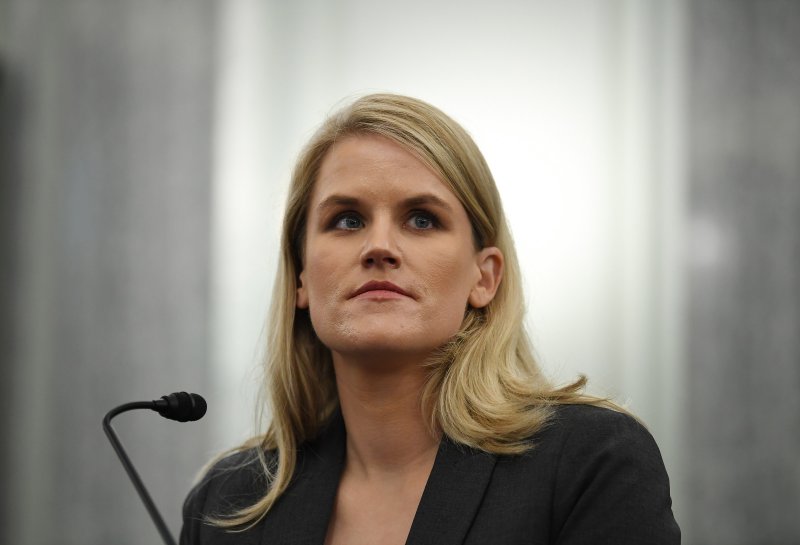 Facebook whistle-blower Frances Haugen appears before the Senate Commerce, Science, and Transportation Subcommittee in Washington, D.C., on Oct. 5, 2021.
