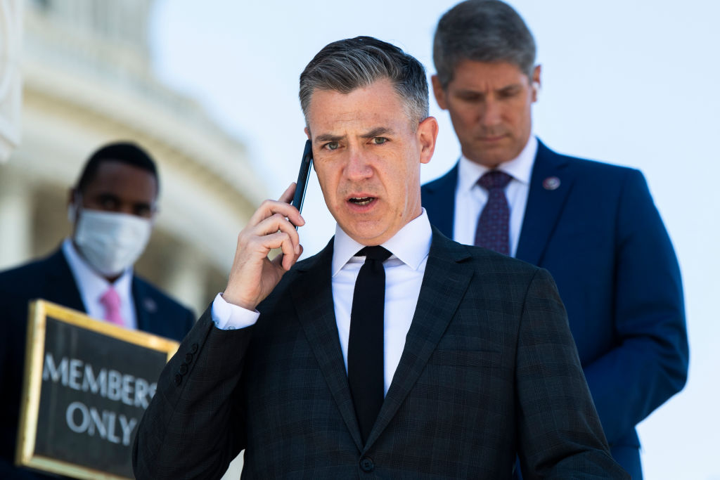 Rep. Jim Banks, R-Ind., leaves the U.S. Capitol on Thursday, September 30, 2021. (Tom Williams/CQ-Roll Call, Inc via Getty Images)