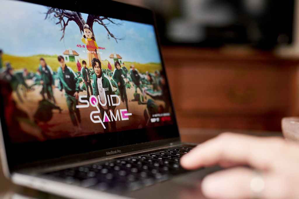 The Netflix Inc. television series 'Squid Game' on a laptop computer arranged in the Brooklyn Borough of New York, U.S., on Saturday, Oct. 16, 2021. (Gabby Jones—Bloomberg/Getty)