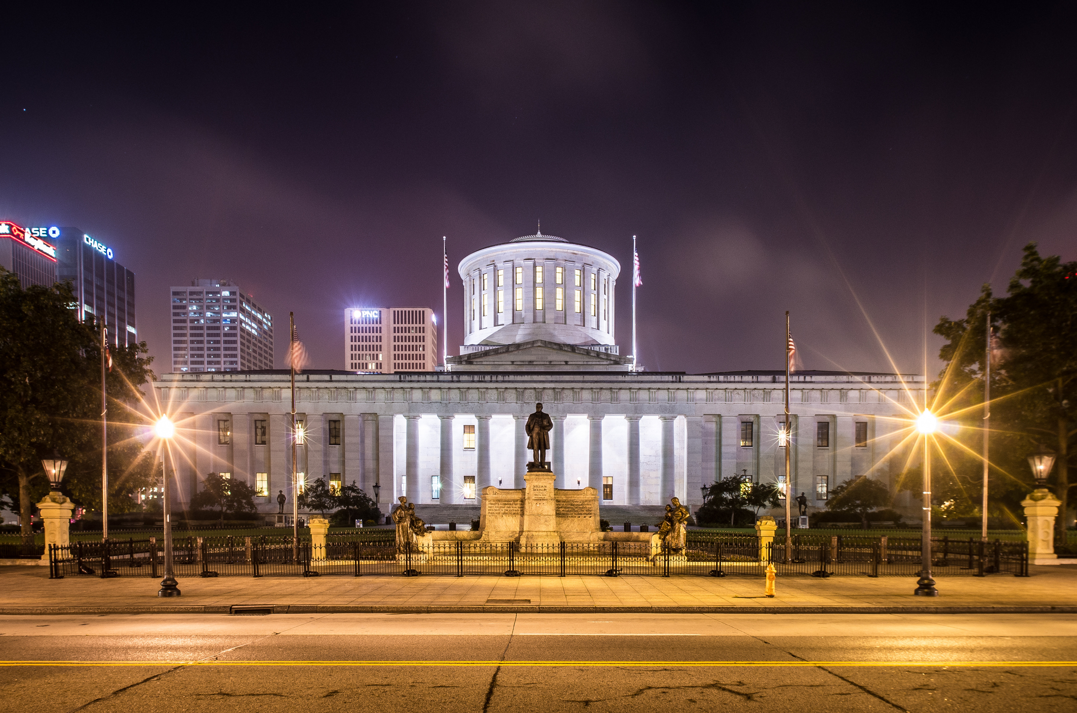 The Ohio State House at night. (Getty Images)