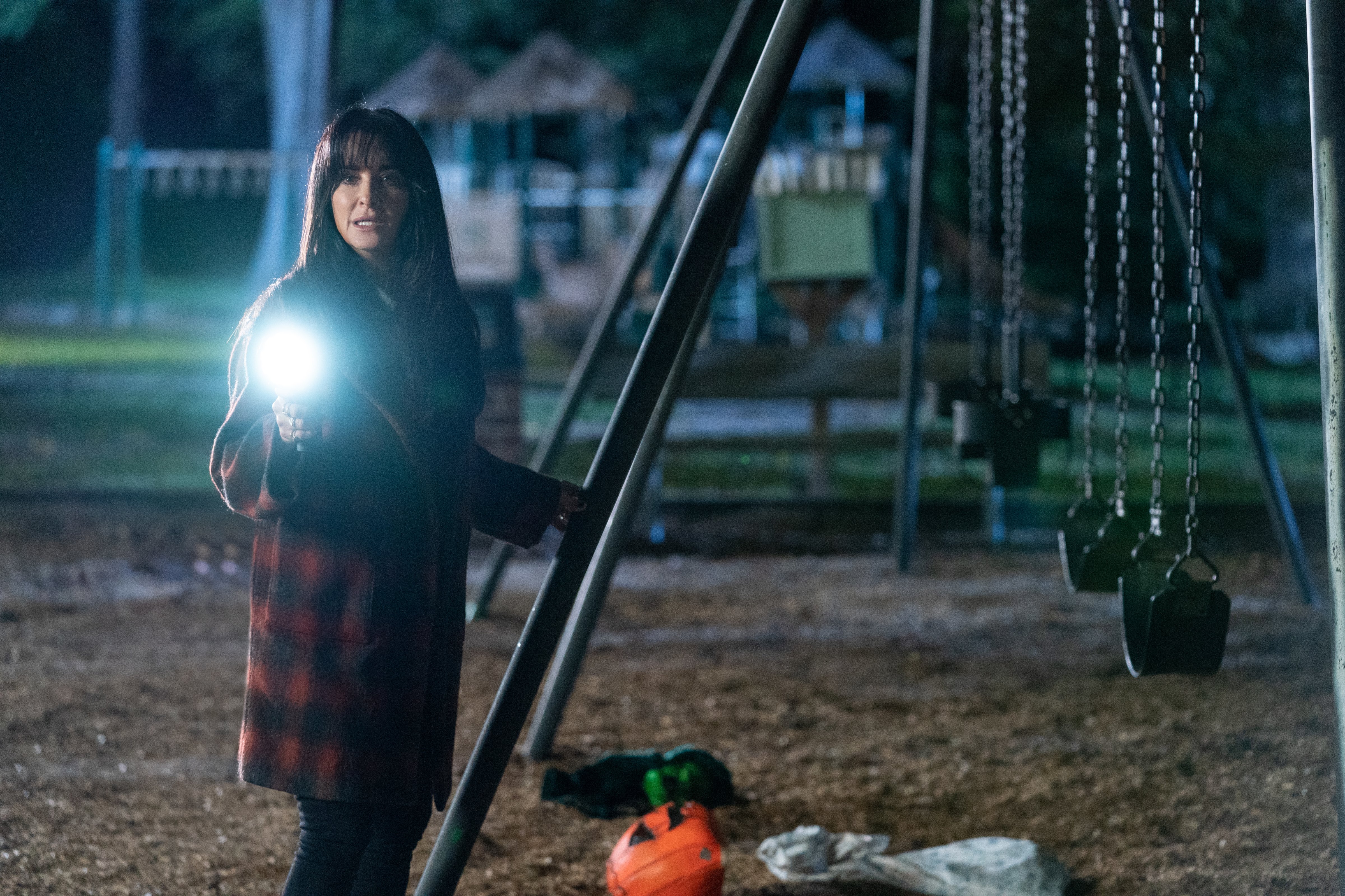 Kyle Richards as Lindsey in Halloween Kills, directed by David Gordon Green. (Photo Credit: Ryan Green/Univers—© 2021 UNIVERSAL STUDIOS. All Rights Reserved.)