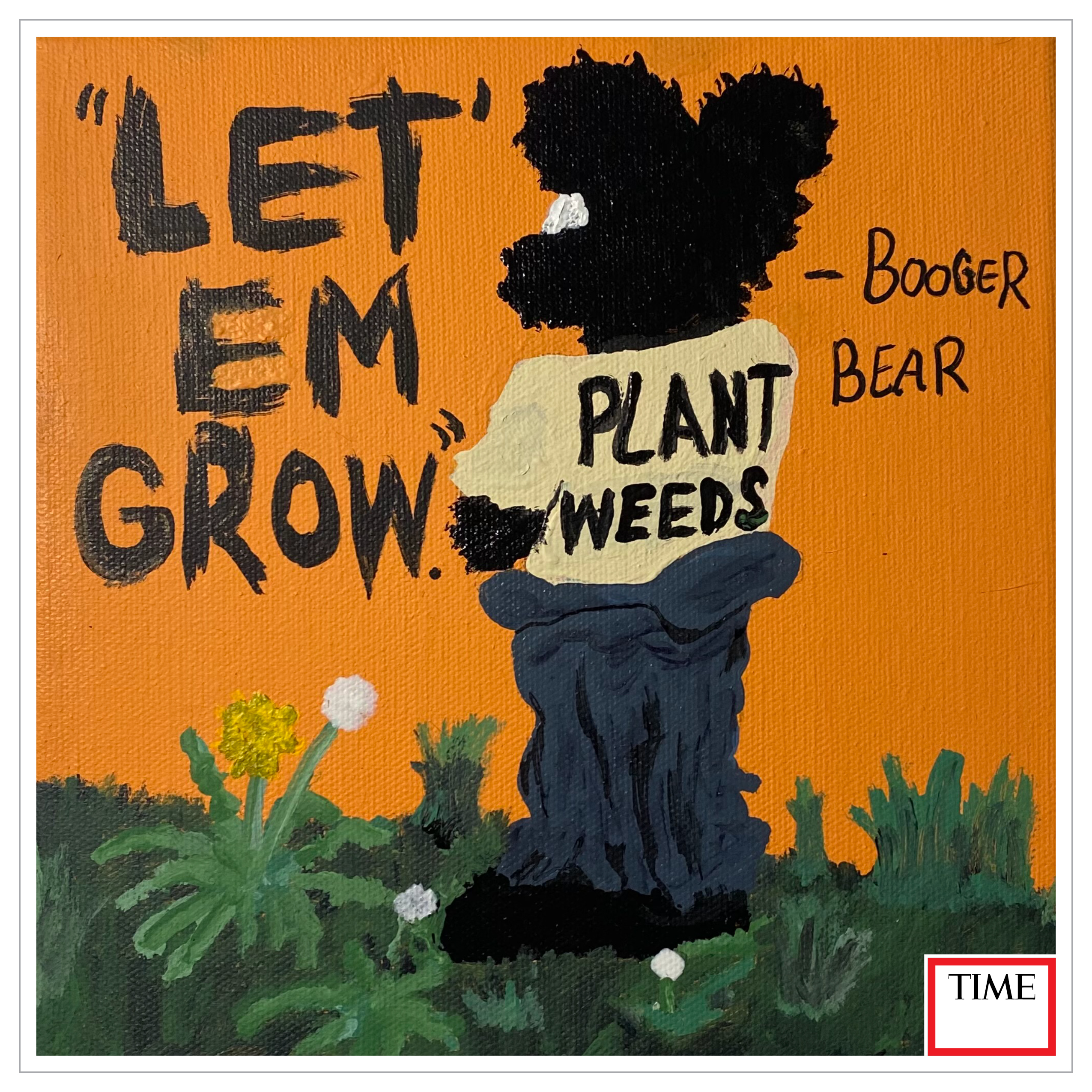Booger Bear In Garden by Kendall Chambers