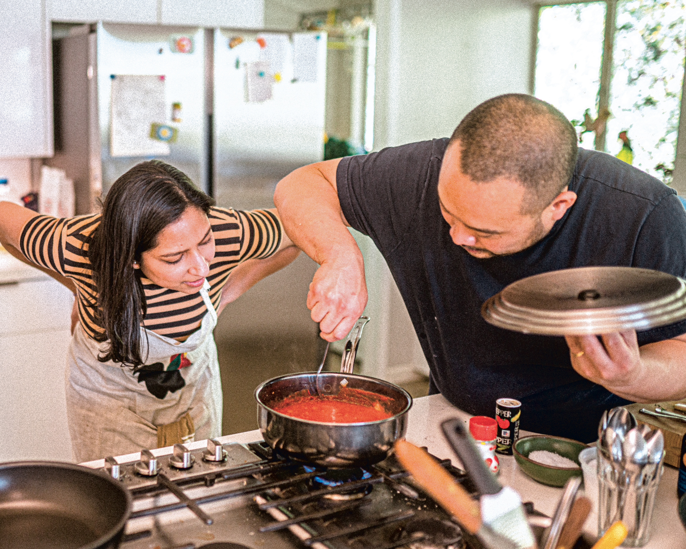 David Chang and Priya Krishna are set to publish their book 'Cooking at Home: Or, How I Learned to Stop Worrying About Recipes,' on Oct. 26. (Horatio Baltz)