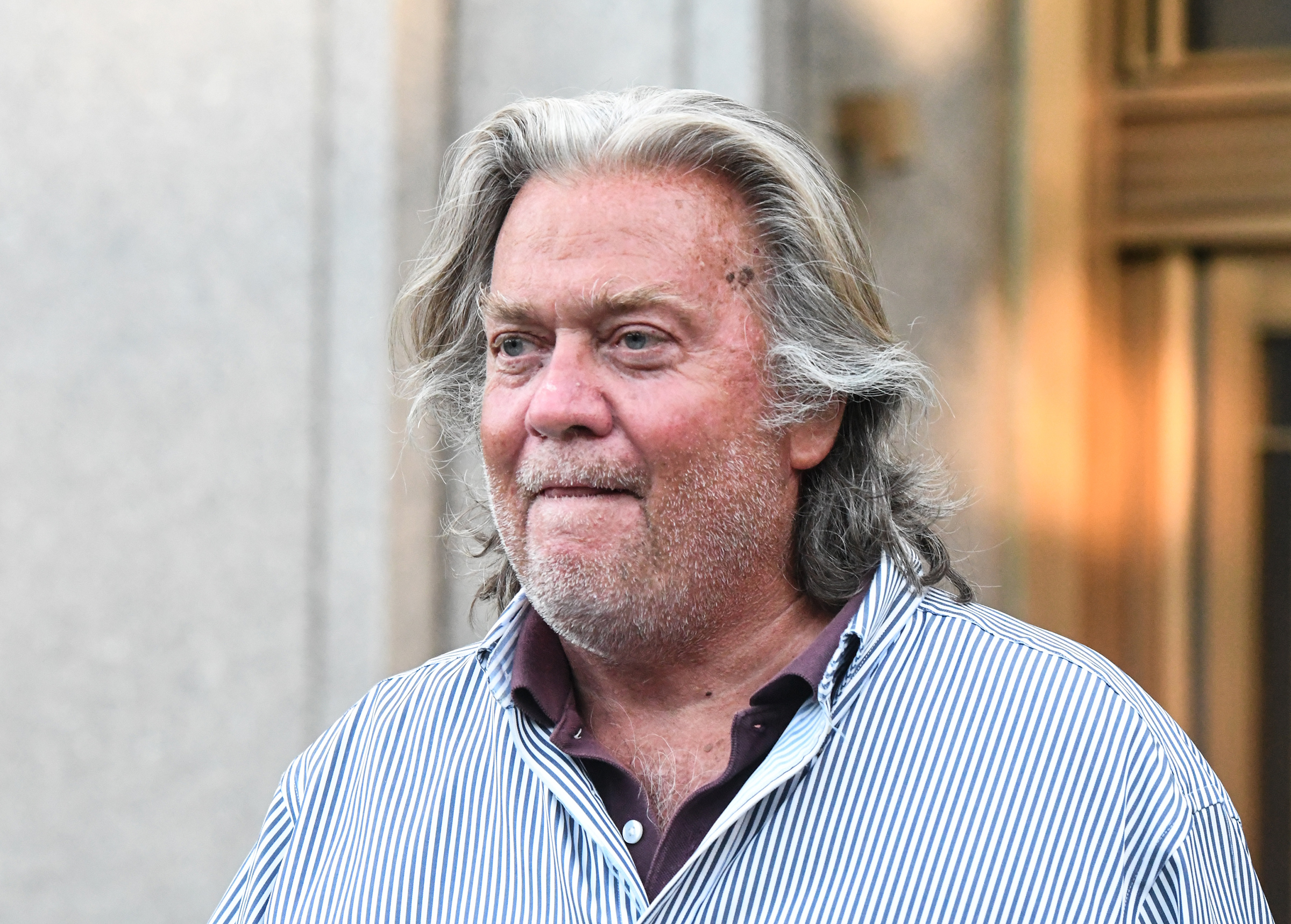 Steve Bannon exits the Manhattan Federal Court on Aug. 20, 2020. (Stephanie Keith—Getty Images)