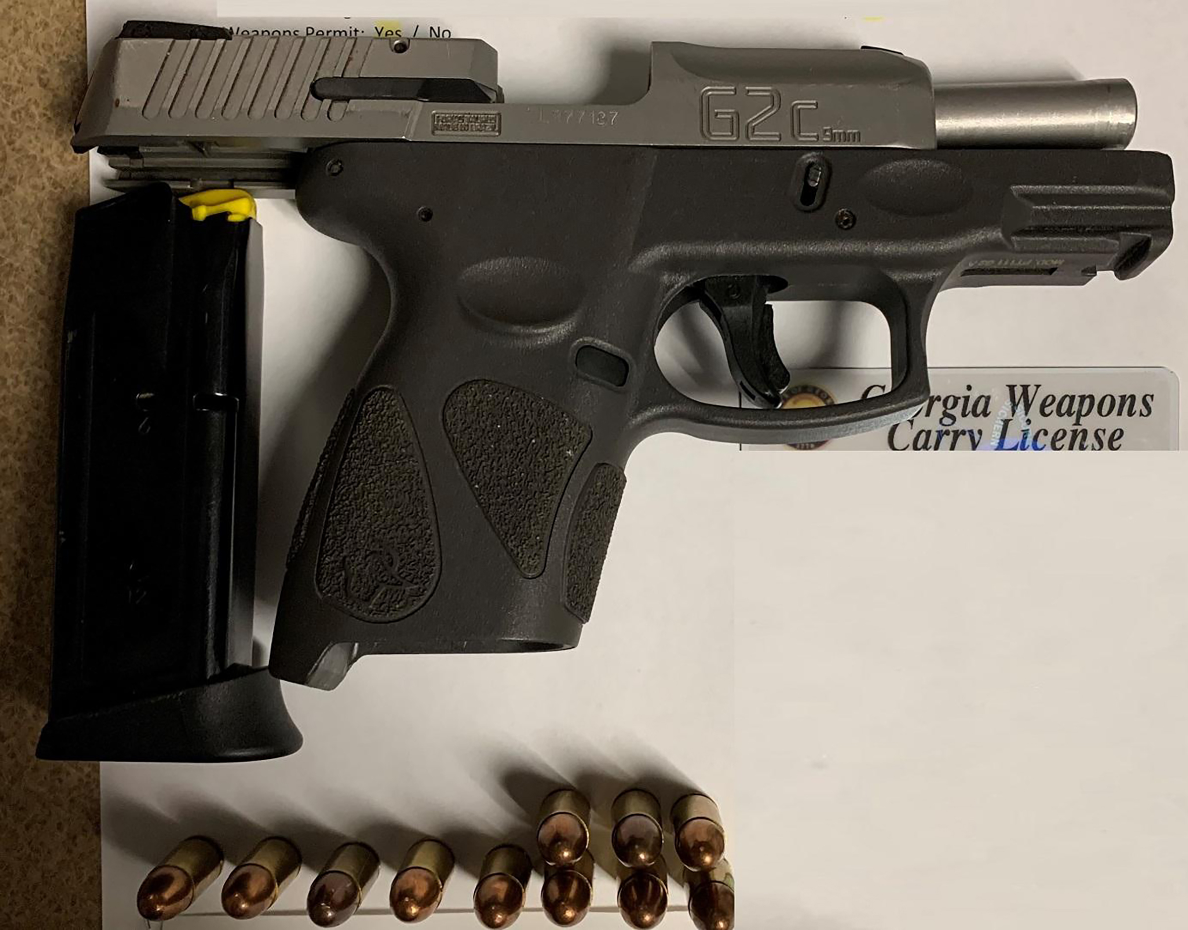 One of the many firearms that the  Transportation Security Administration confiscated at an Atlanta airport security checkpoint in 2021. (Courtesy TSA)