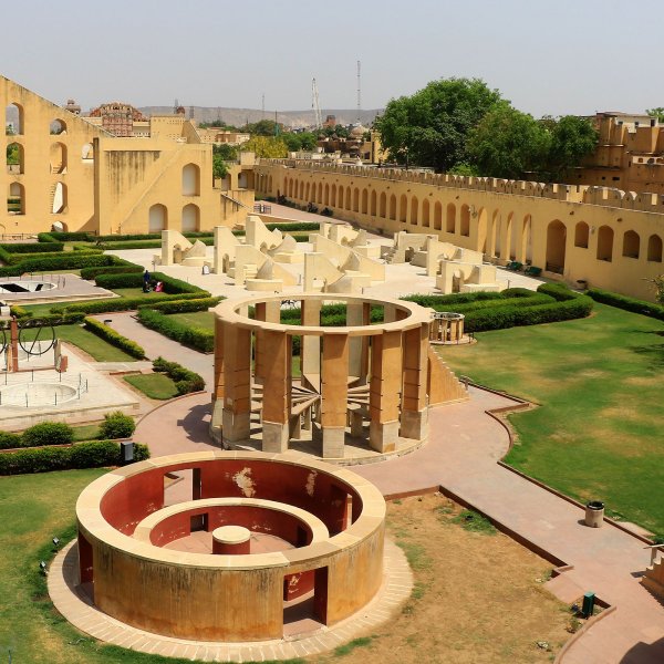 Jantar Mantar, an astronomical observatory and UNESCO World Heritage site, in Jaipur, India.