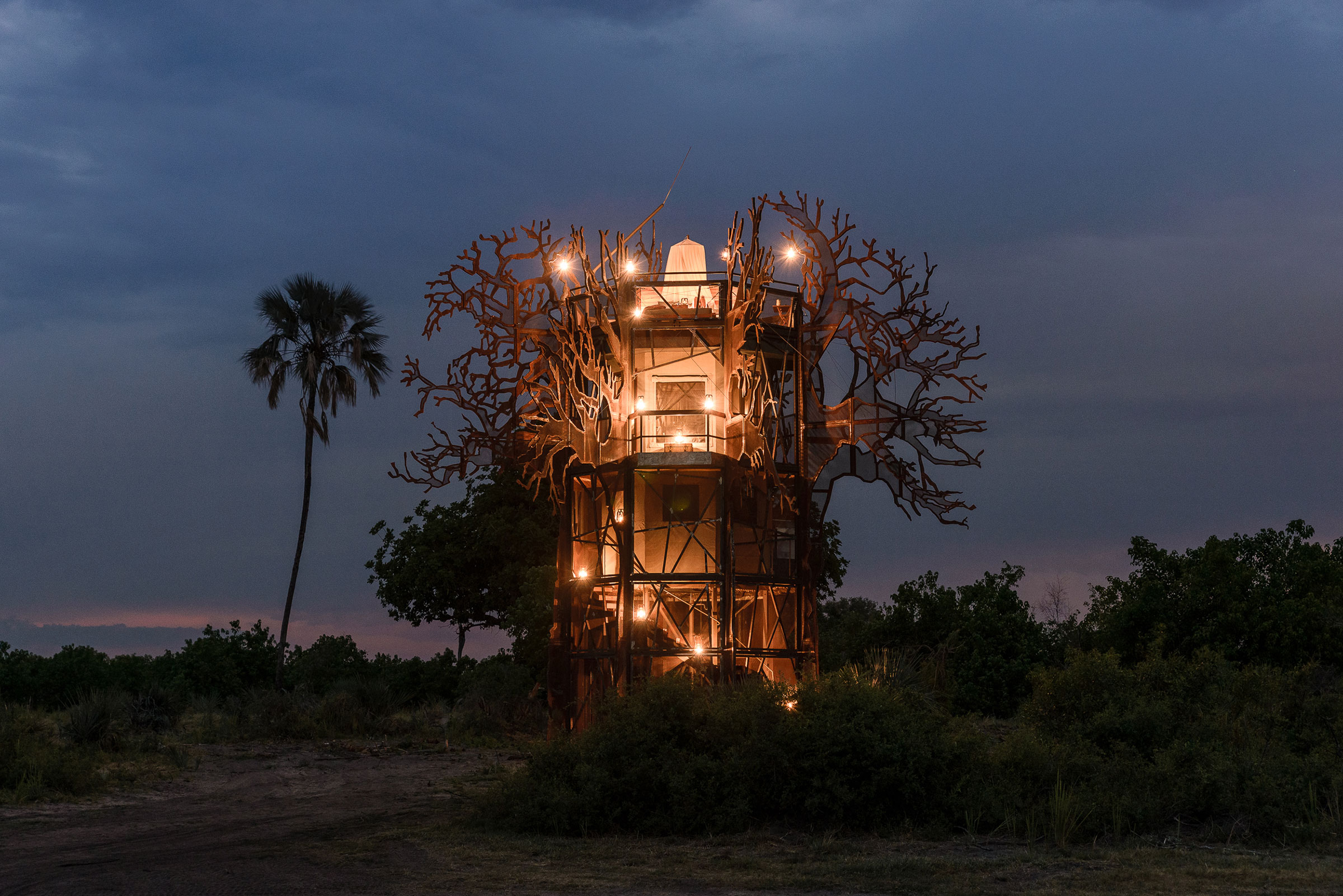 The Baobab Treehouse at Xigera Lodge in Botswana. (Courtesy Xigera Safari Lodge)