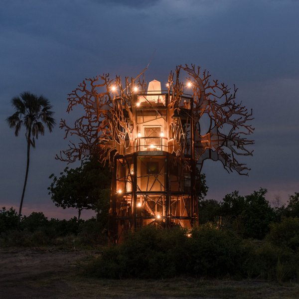 The Baobab Treehouse at Xigera Lodge in Botswana.