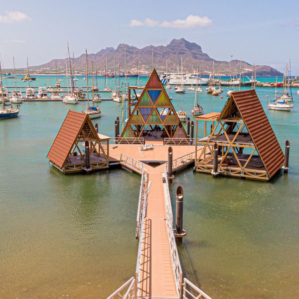 The Floating Music Hub in the bay of Mindelo on the island of São Vicente, Cape Verde.