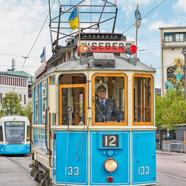 One of the iconic trams of Gothenburg in Sweden