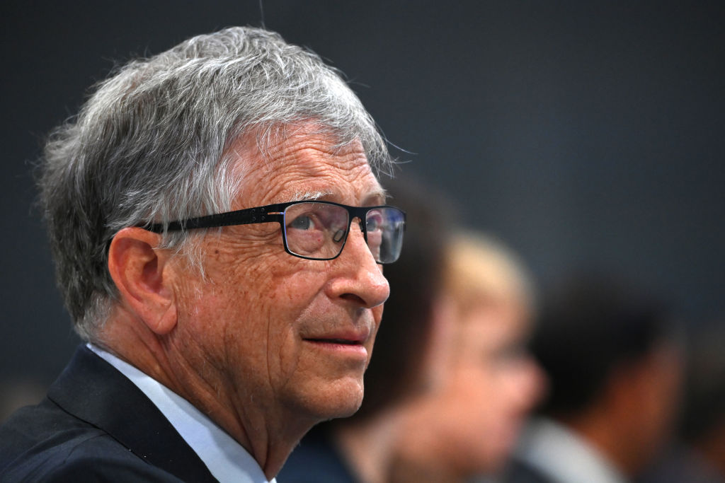 Bill Gates attends the World Leaders' Summit "Accelerating Clean Technology Innovation and Deployment" session on day three of COP26 in Glasgow on Nov. 2, 2021. (Jeff J. Mitchell/Pool—Getty Images)