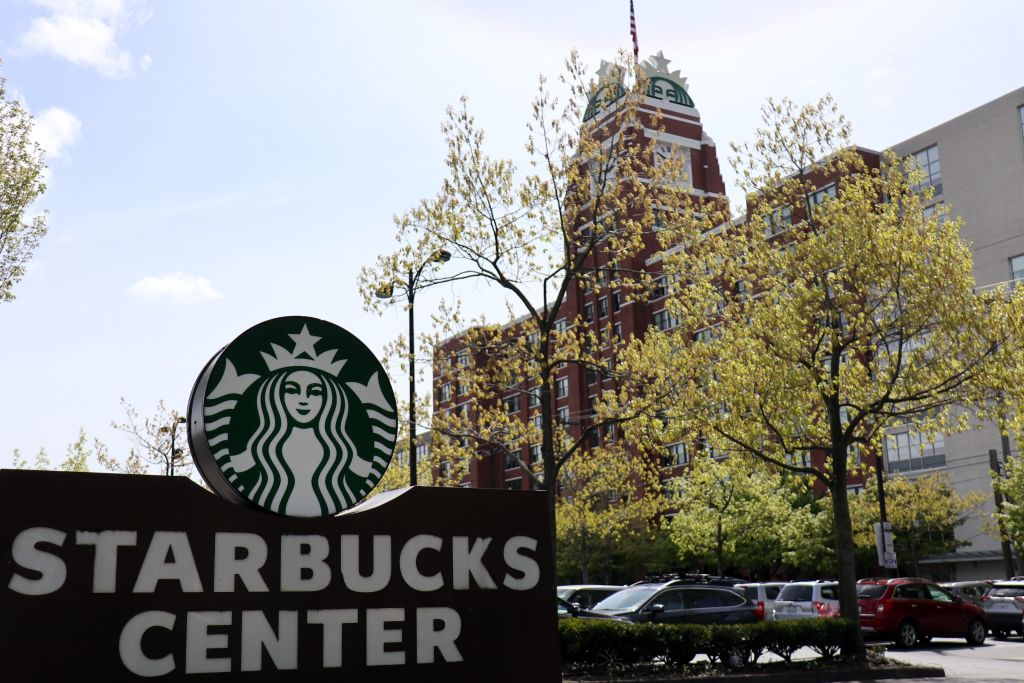 Starbucks' corporate headquarters seen in Seattle. The