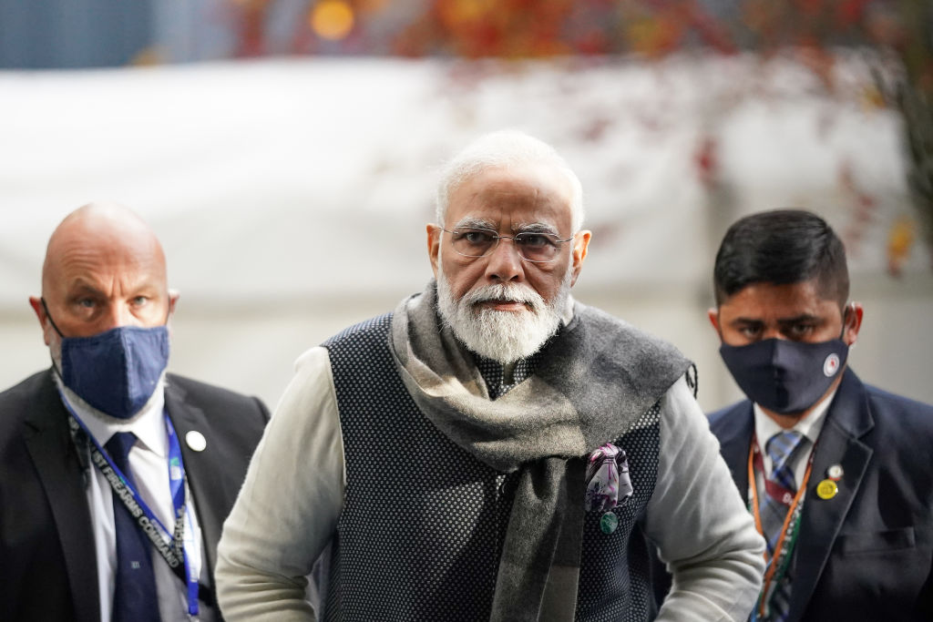 India's Prime Minister Narendra Modi attends day three of COP26 on Nov. 2, 2021 in Glasgow, Scotland (Ian Forsyth/Getty Images)