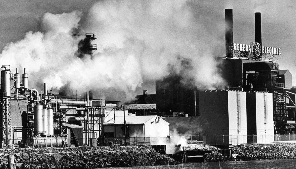 The General Electric plant in Lynn, MA is pictured on Feb. 10, 1970. (Photo by Dan Sheehan/The Boston Globe via Getty Images)
