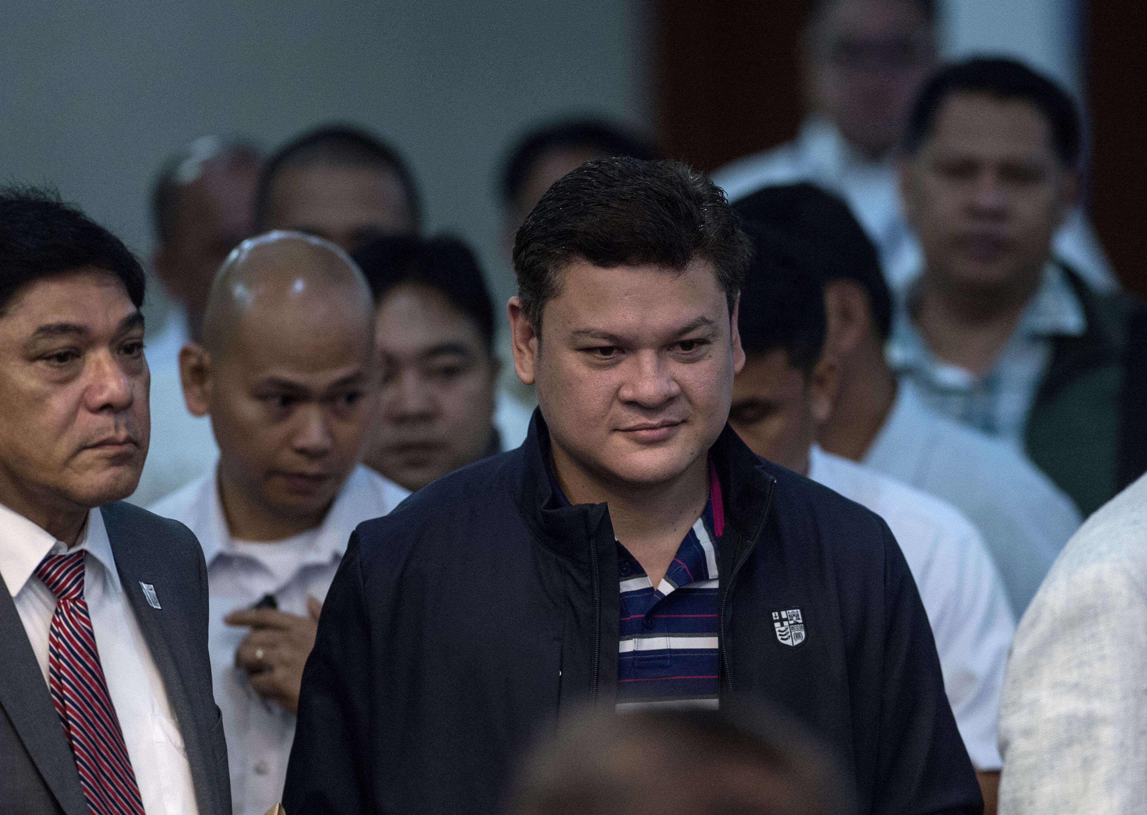 Davao City Vice Mayor Paolo Duterte (C), son of Philippine President Rodrigo Duterte, attends a senate hearing in Manila on September 7, 2017. (NOEL CELIS/AFP via Getty Images)
