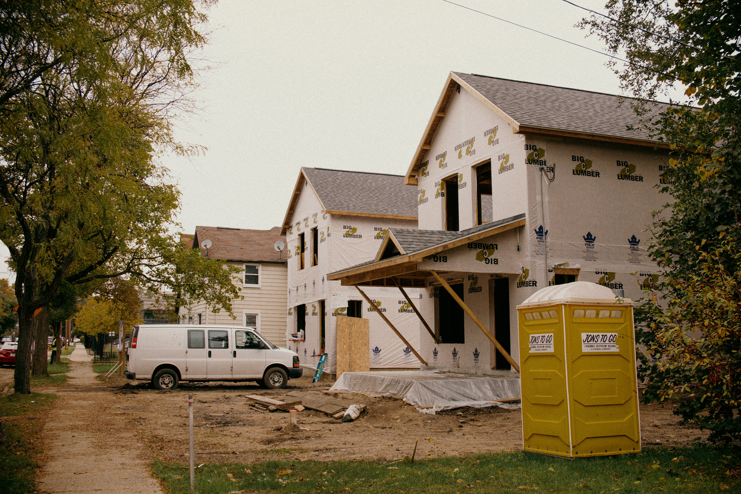 New affordable housing under construction in the Northside neighborhood of Kalamazoo, a project receiving funding from the Foundation for Excellence. (Akilah Townsend for TIME)