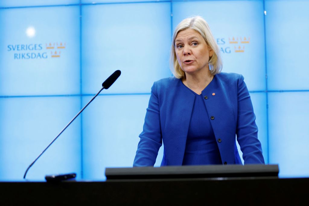 Magdalena Andersson, pictured on Nov. 11, 2021, resigned hours after being appointed Sweden's first female prime minister after a junior partner left her government's coalition. (Fredrik Persson–TT News Agency/AFP/Getty Images)