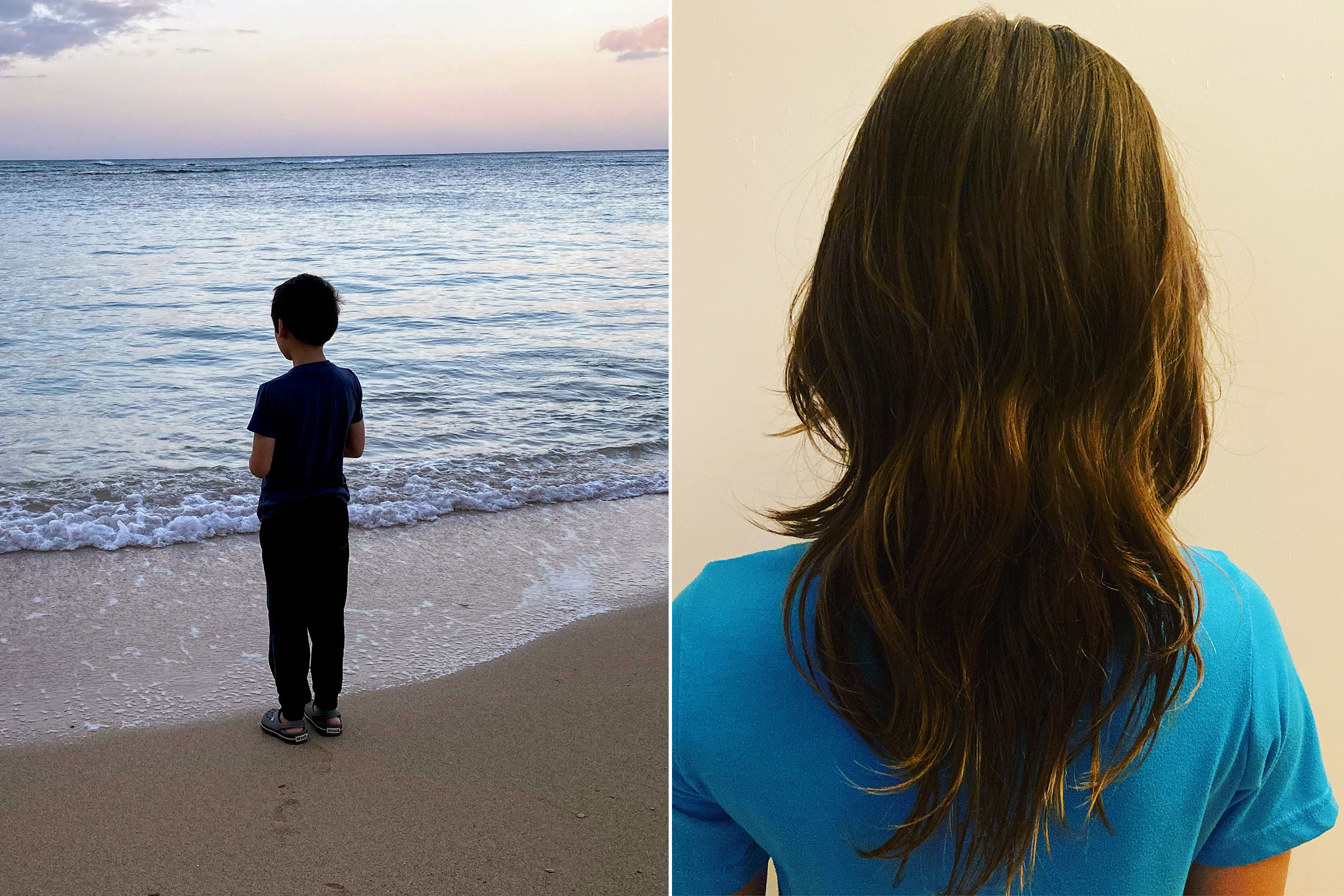 The author's son in February 2020, left, and in October 2021, right. (Courtesy Vanessa Hua)