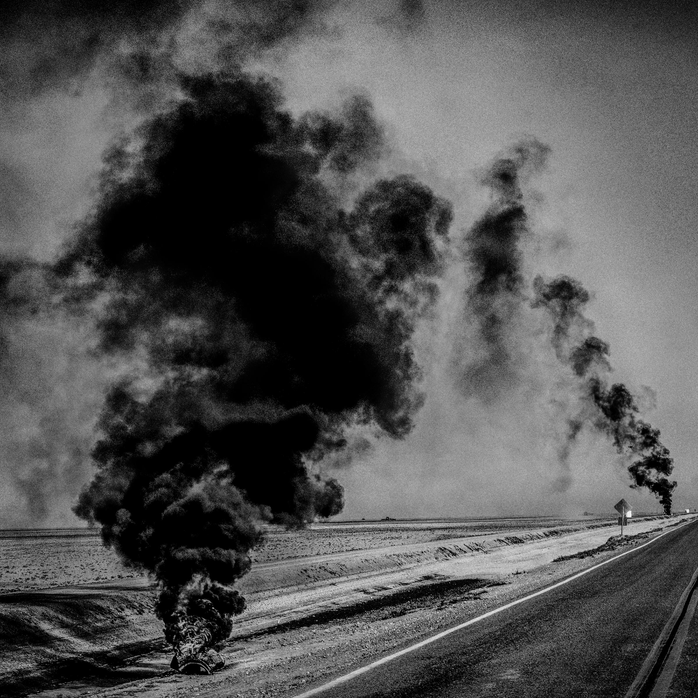 Burning tires. Corcoran, Calif. 2014.