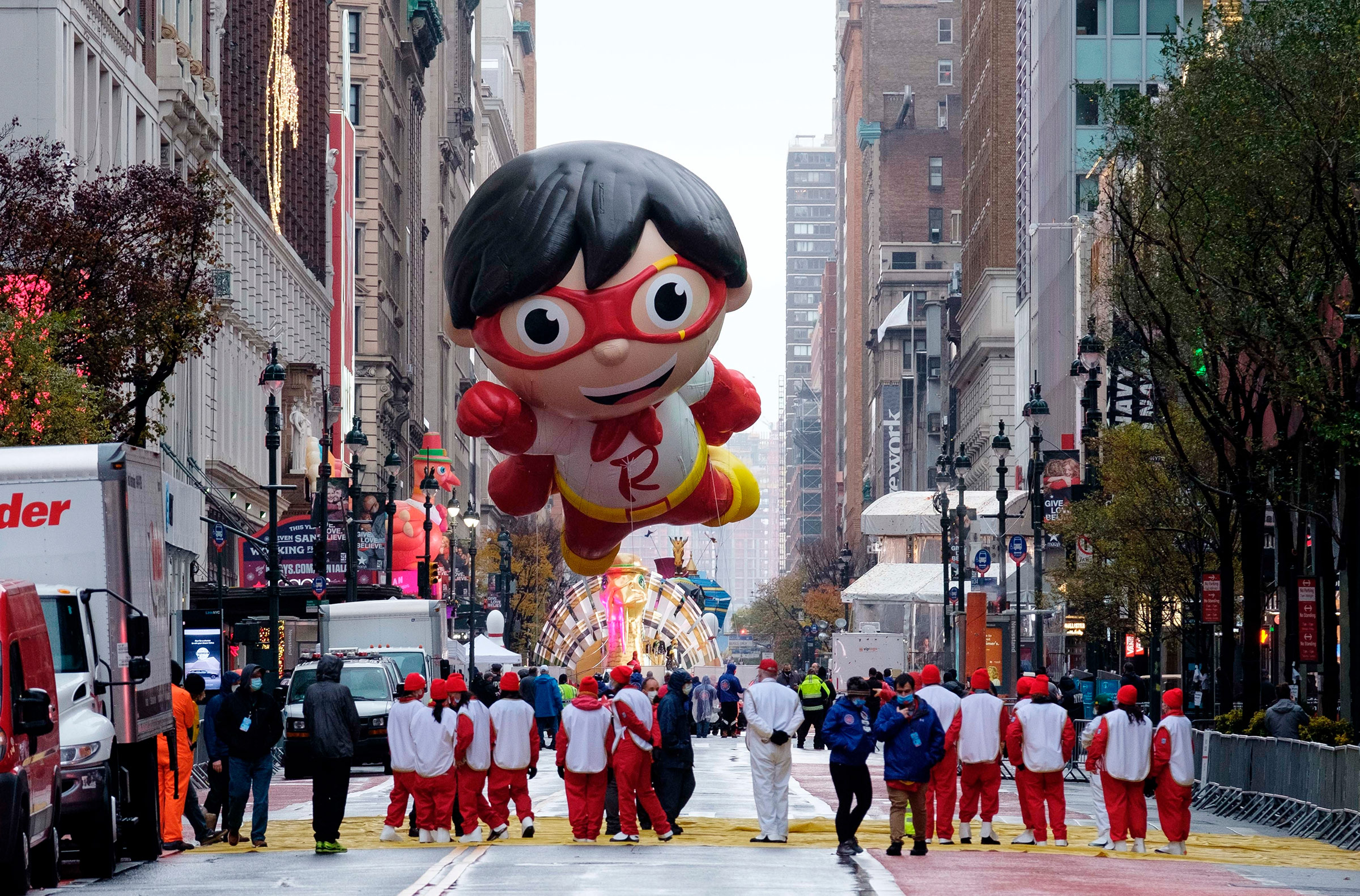 The Red Titan balloon will float in its second parade this Thanksgiving (Yuki Iwamura—Sputnik/AP)