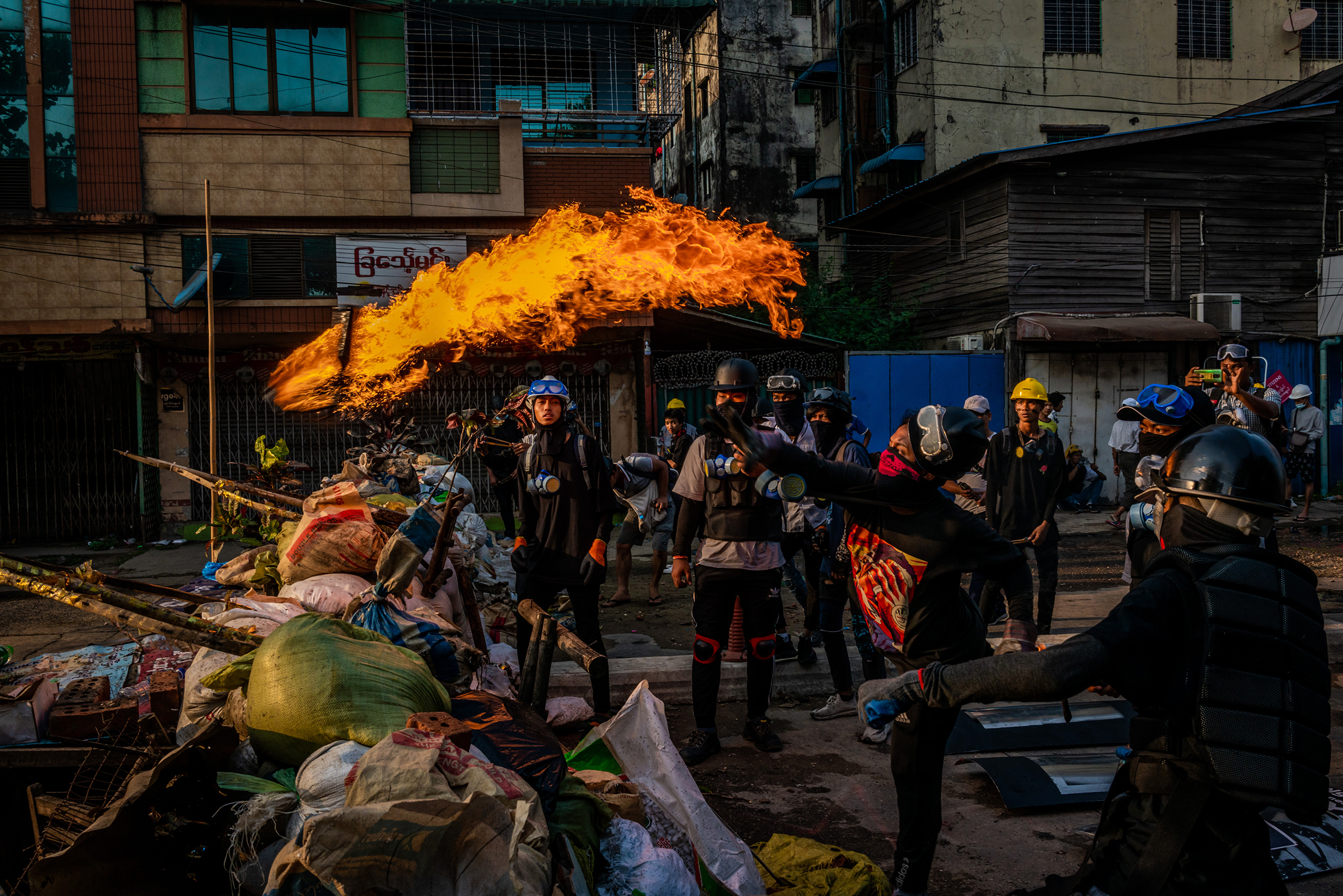 After Myanmar’s military deposed an elected government, protesters launched the “Spring Revolution”—and, on March 16 in Yangon, this firebomb.
