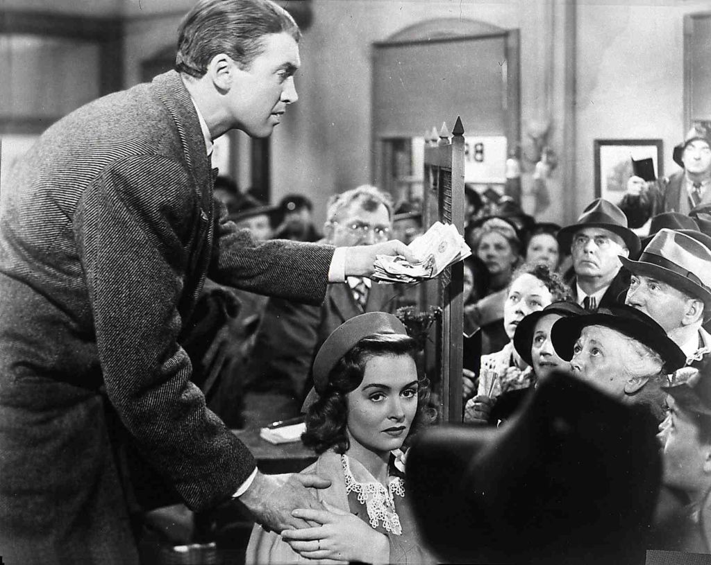 James Stewart and Donna Reed in 'It's A Wonderful Life' (FilmPublicityArchive/United Arch/Getty)