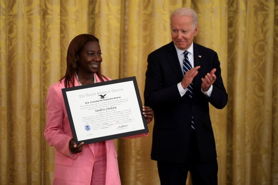 President Biden Participates In Naturalization Ceremony At The White House