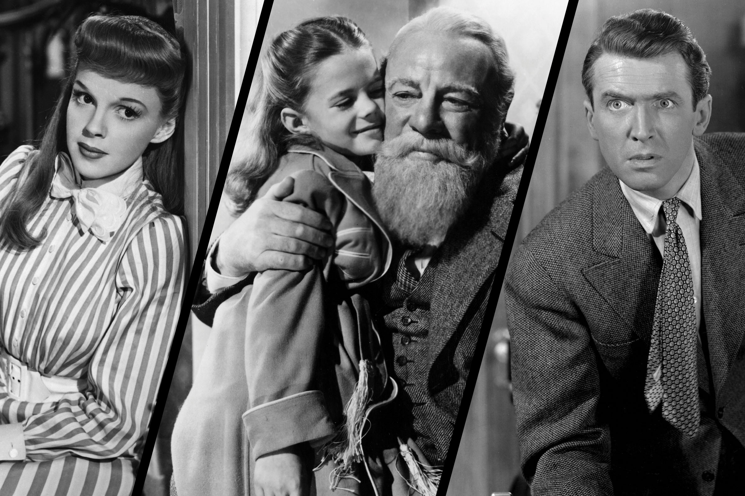From left: Judy Garland in Meet Me in St. Louis, Natalie Wood in Miracle on 34th Street, Jimmy Stewart in It's a Wonderful Life (Getty Images, Everett Collection (2))