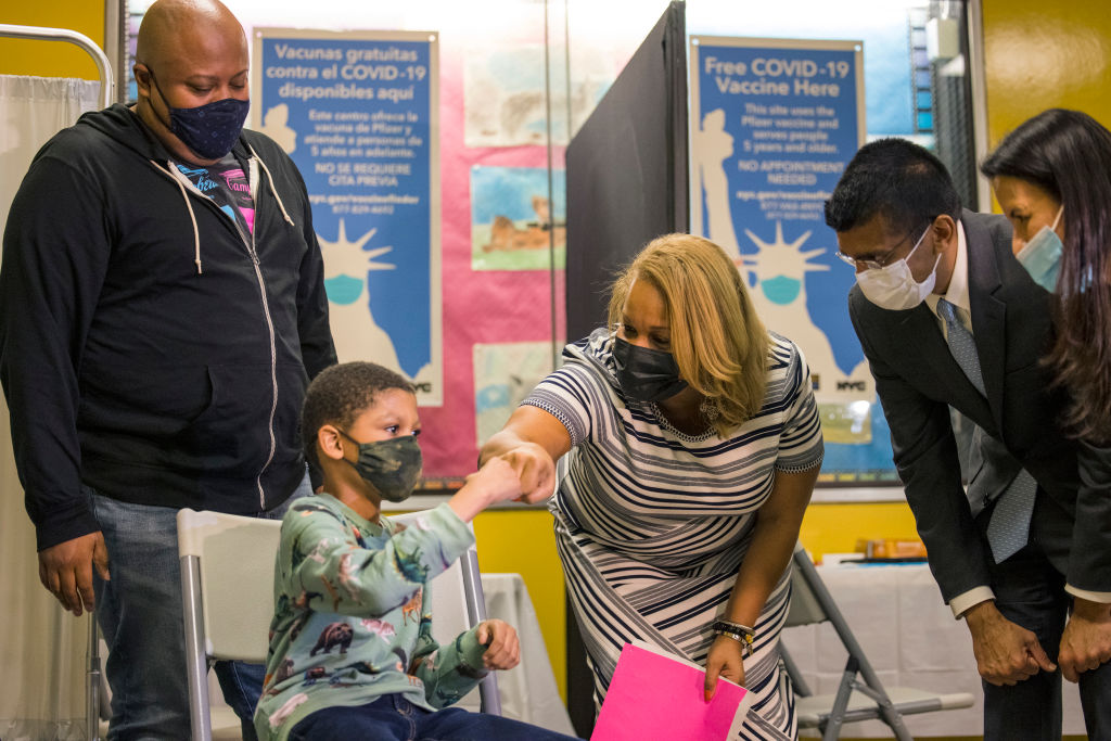 Children's Vaccine Clinic Held At New York City Public School
