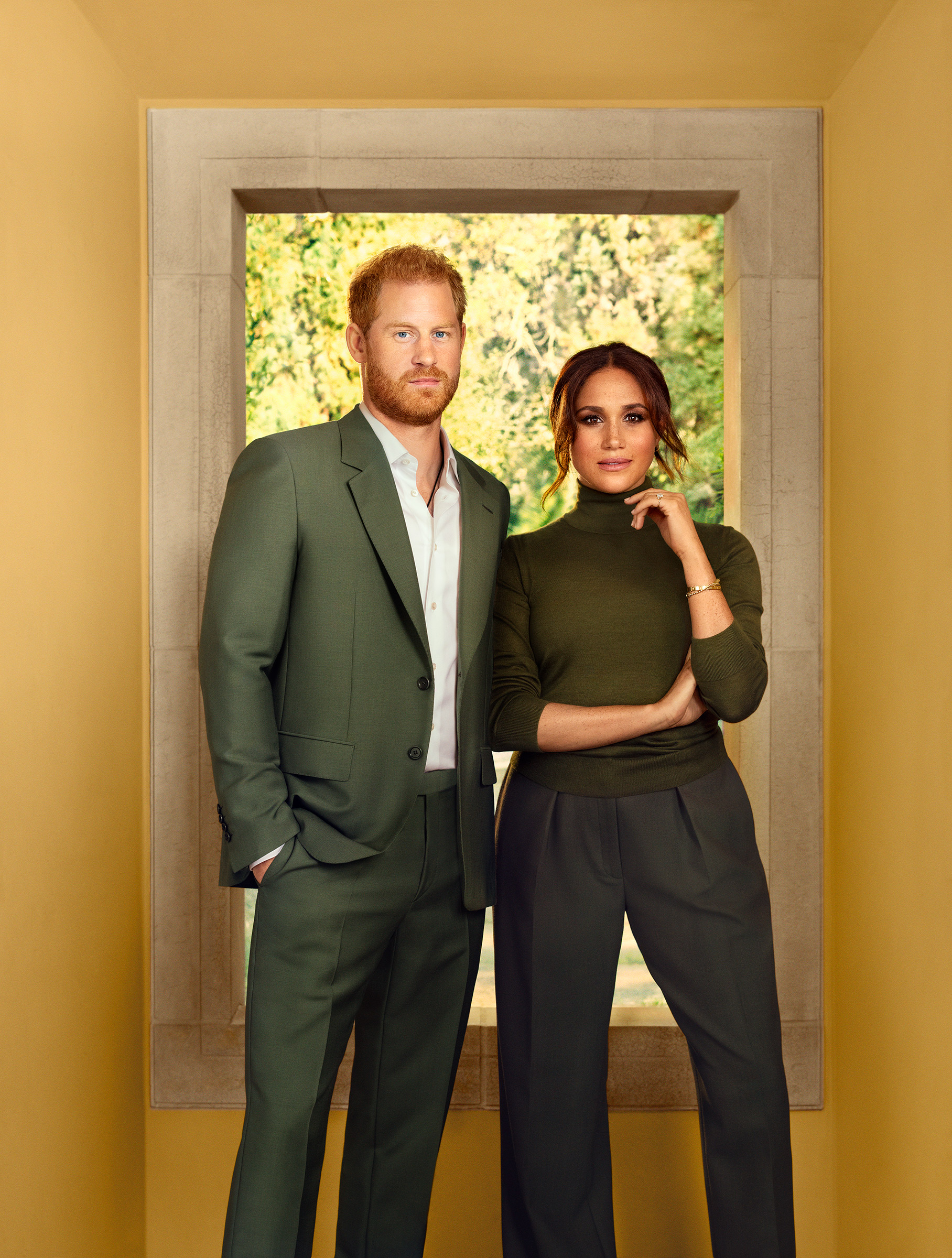 <strong>Prince Harry and Meghan, The Duke and Duchess of Sussex</strong>. "<a href="https://time.com/collection/100-most-influential-people-2021/6096108/prince-harry-meghan/">The 100 Most Influential People</a>," Sept. 27 issue. (Pari Dukovic for TIME)