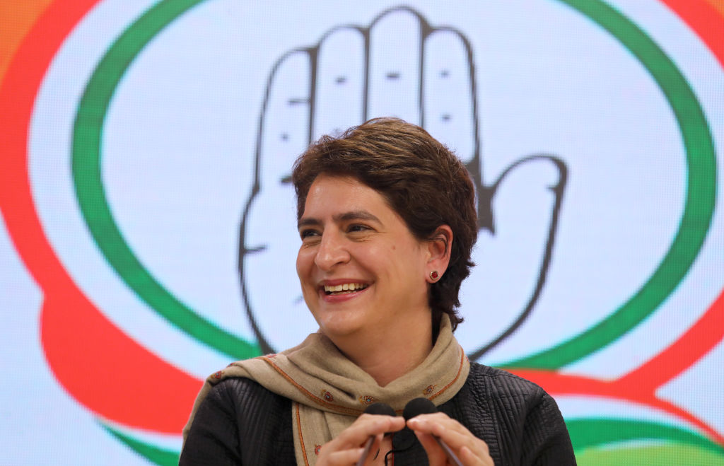 Congress General secretary Priyanka Gandhi Vadra, seen during a press conference at the party headquarters in New Delhi on Dec. 23, 2021. (Naveen Sharma/SOPA Images/LightRocket via Getty Images)