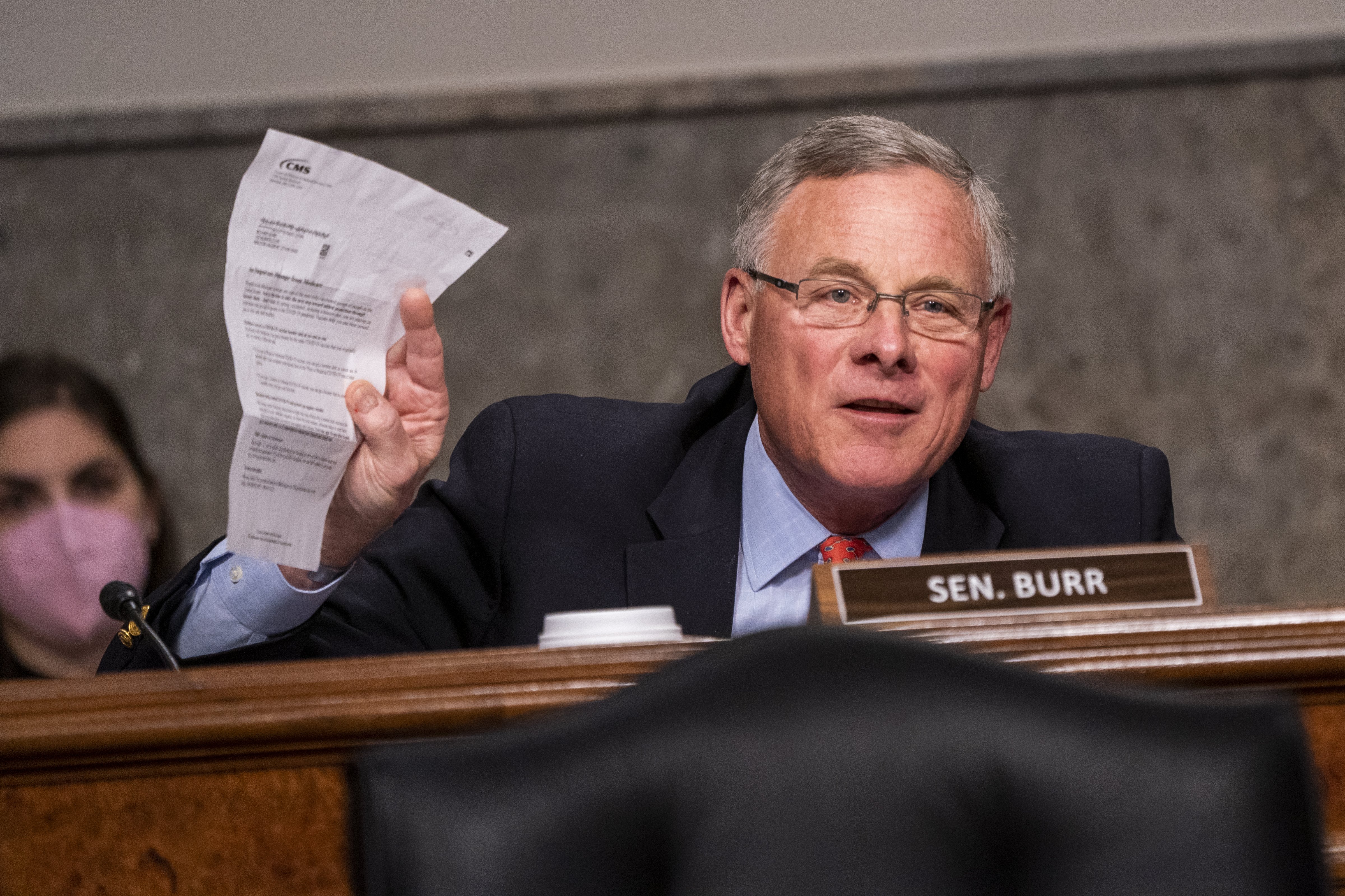 Senator Richard Burr, a Republican from North Carolina, speaks during a Senate Health, Education, Labor, and Pensions Committee hearing in Washington, D.C., U.S., on Jan. 11, 2022. (Shawn Thew—EPA/Bloomberg/Getty Images)