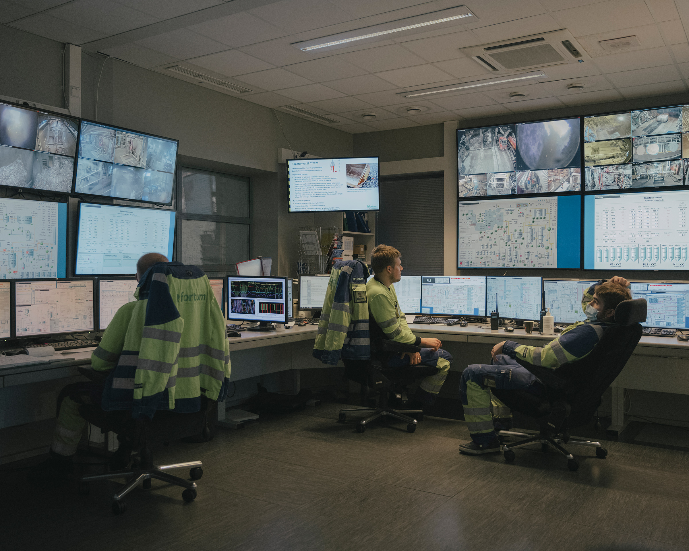 The control room inside Fortum Waste Solutions Oy's circular economy facility (Ingmar Björn Nolting for TIME)
