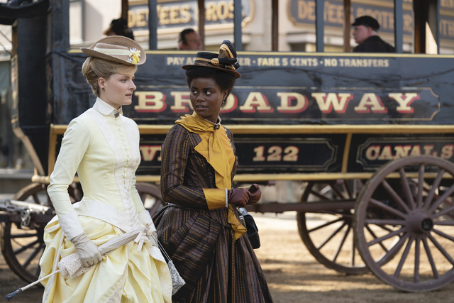 Louisa Jacobson, left, and Denée Benton in 'The Gilded Age' (ALISON COHEN ROSA/HBO)