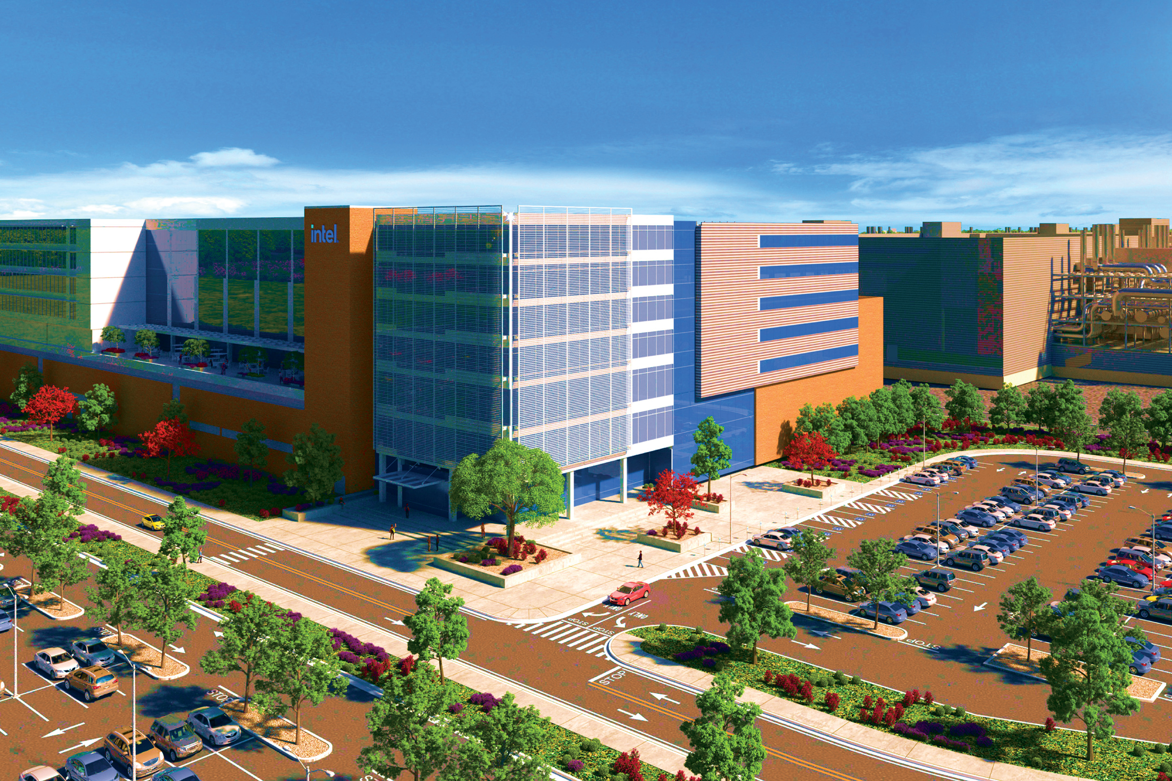 A rendering of Intel's planned factory in New Albany, Ohio. (Courtesy of Intel)