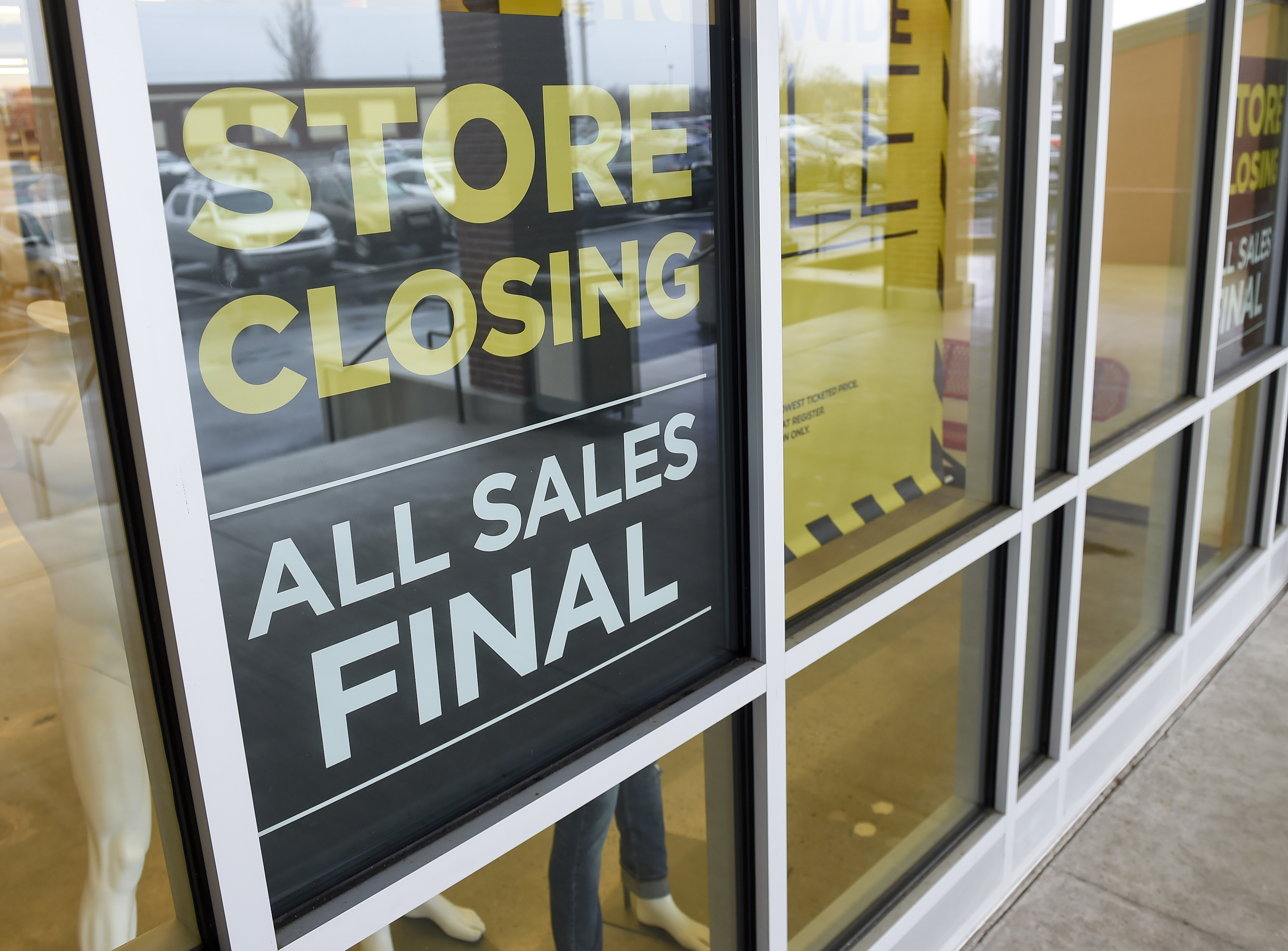 A store at the Knitting Mills in West Reading, Penn., closed permanently. (Photo by Ben Hasty/MediaNews Group/Reading Eagle via Getty Images)