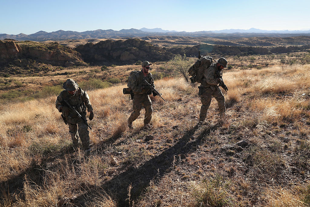 Members of Arizona Border Recon at the U.S.-Mexico border near Arivaca, Ariz. on  on Nov. 14, 2016. (John Moore/Getty Images)