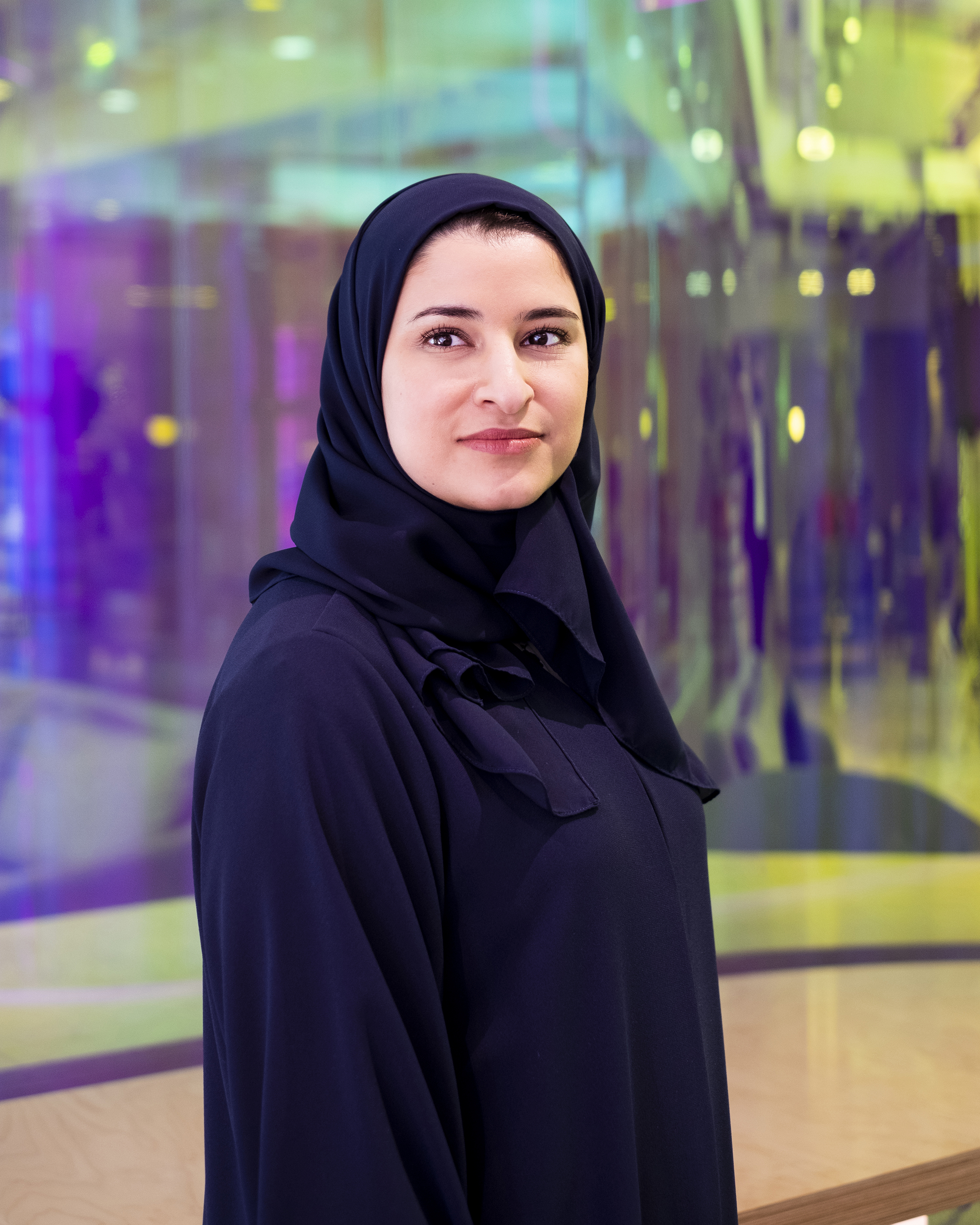 Sarah Al Amiri, the U.A.E. Minister of State for Advanced Technology and Chairwoman of the UAE Space Agency, photographed in Dubai, United Arab Emirates on Jan. 25, 2022. (Natalie Naccache for TIME)