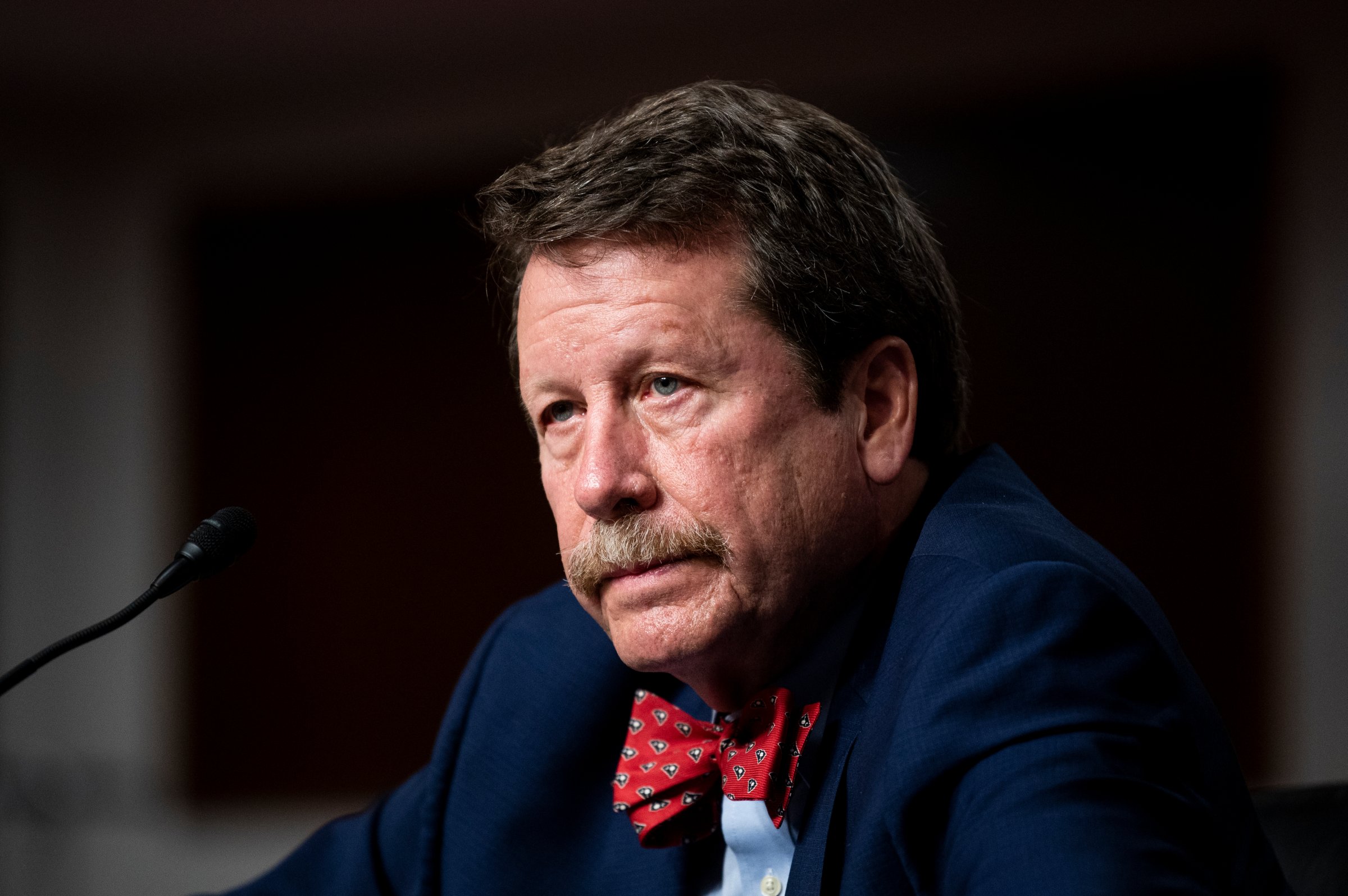 Robert Califf testifies during the Senate Health, Education, Labor and Pensions Committee hearing on the nomination to be commissioner of the Food and Drug Administration on Dec. 14, 2021.