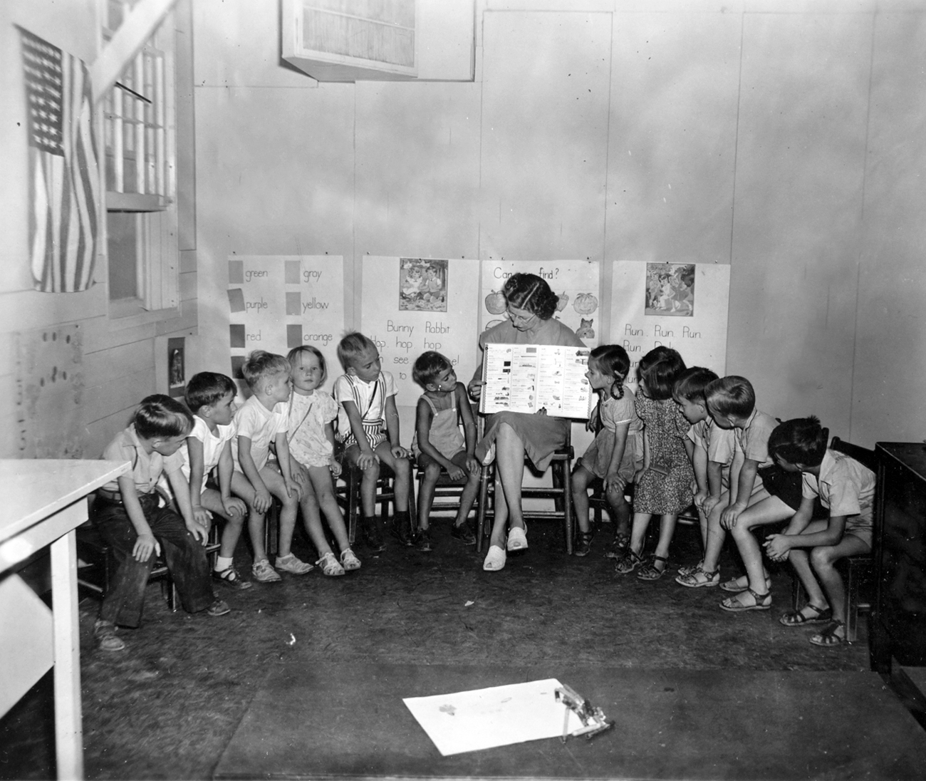A circa 1947 photo of Operation Paperclip children in summer school classes designed to help them learn English at Fort Bliss in El Paso, Texas. (Courtesy of Jonna Perrillo)