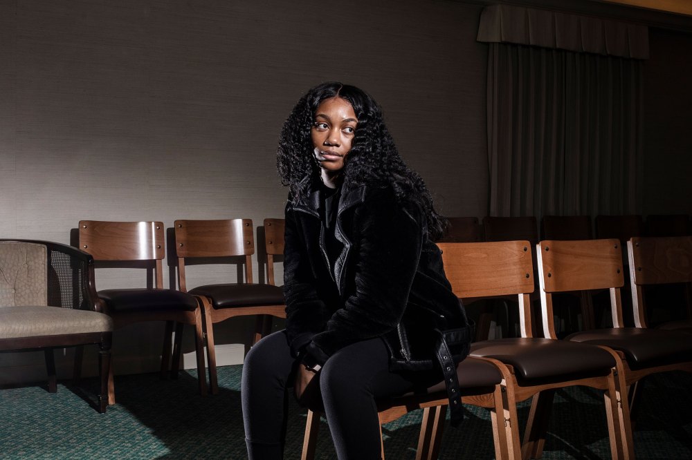Kean University student Jessica Polynice poses for a portrait during a Kean University course on death at Galante Funeral Home in Union, N.J., on Wednesday, February 2, 2022.CREDIT: Bryan Anselm/Redux for TIME