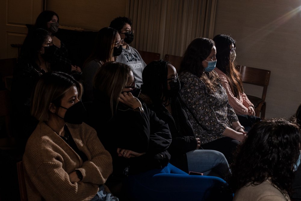 Students during a Kean University course on death at Galante Funeral Home in Union, N.J., on Wednesday, February 2, 2022.CREDIT: Bryan Anselm/Redux for TIME