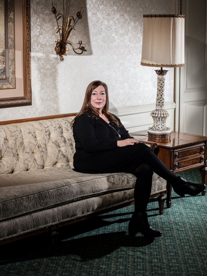 Professor Norma Bowe poses for a portrait during a Kean University course on death at Galante Funeral Home in Union, N.J., on Wednesday, February 2, 2022.CREDIT: Bryan Anselm/Redux for TIME
