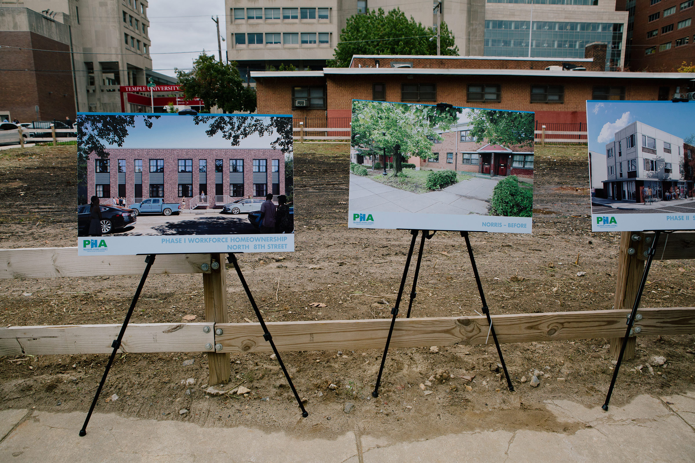 Illustrations show how a grant from HUD will transform 1950s projects into mixed-income units in Philadelphia (Michelle Gustafson for TIME)