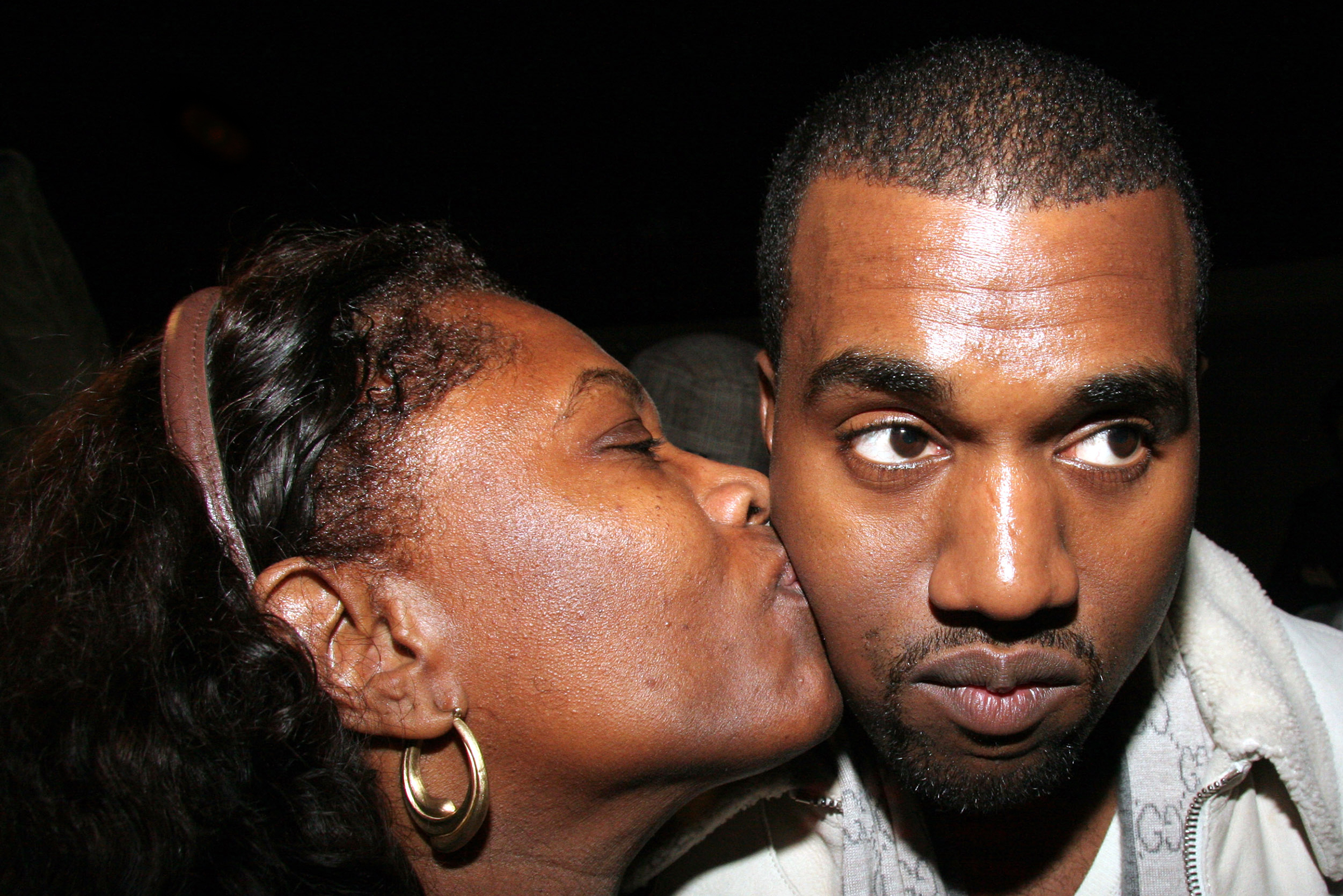 Kanye West with his mother Donda (left) in 2005 in New York.
