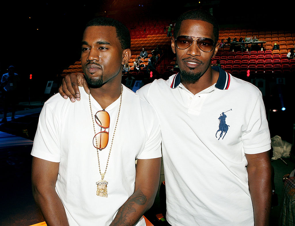 West and Foxx at rehearsals for the 2005 MTV Video Music Awards in Miami, Fla. (Getty Images—2005 Getty Images)
