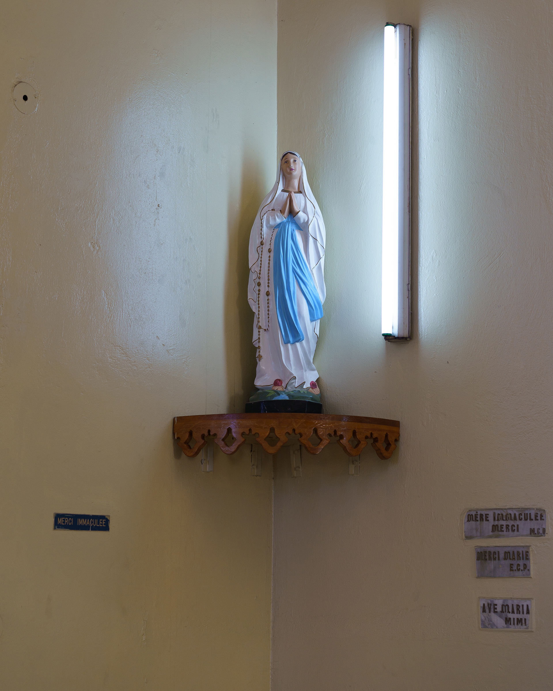 An image of the Virgin Mary is pictured after mass at St. Peter’s Church in Petionville, Port-au-Prince, Haiti on Saturday, January 23, 2022.