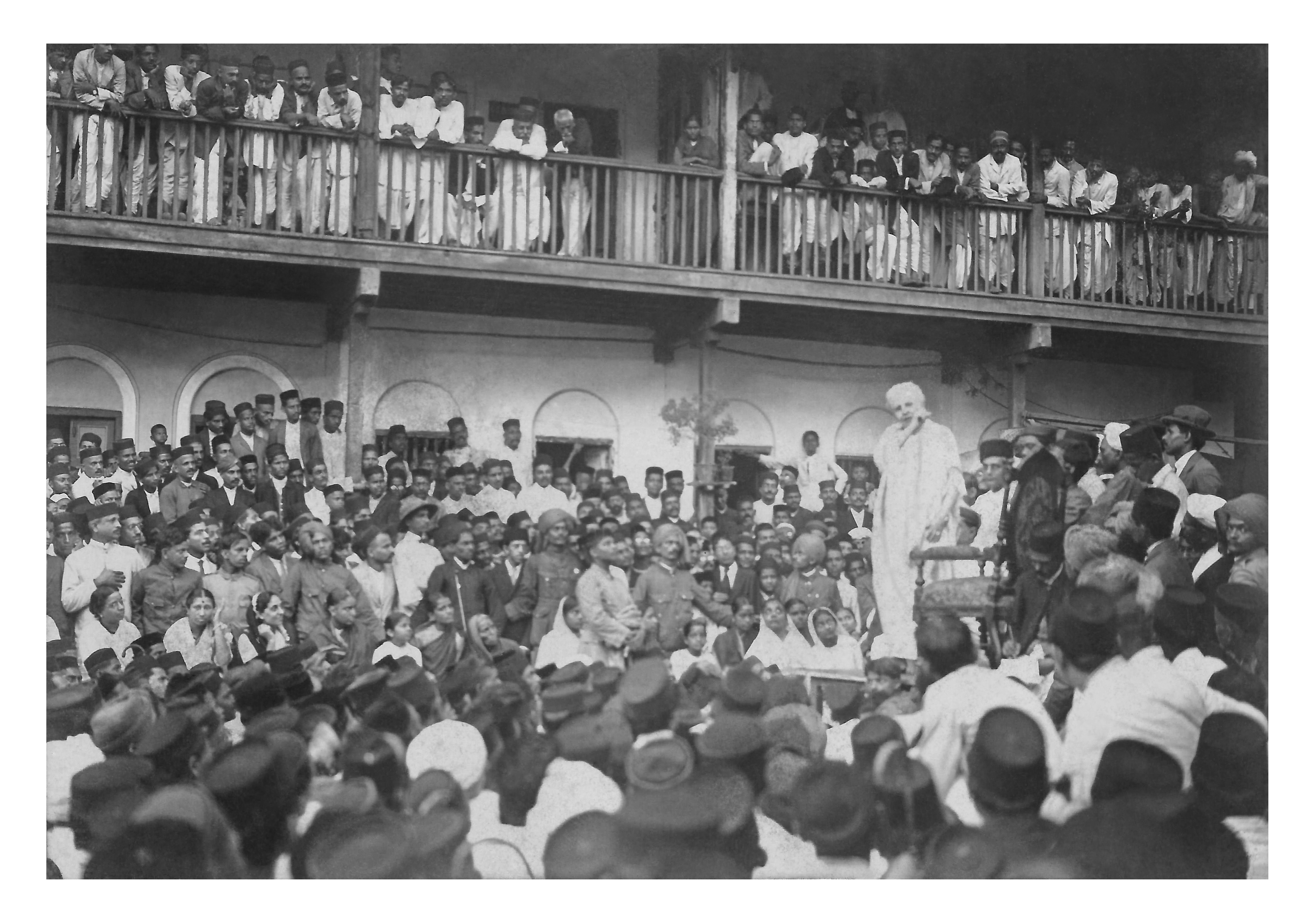 Annie Besant lecturing to a crowd after her release from internment (Courtesy of the Theosophical Society)