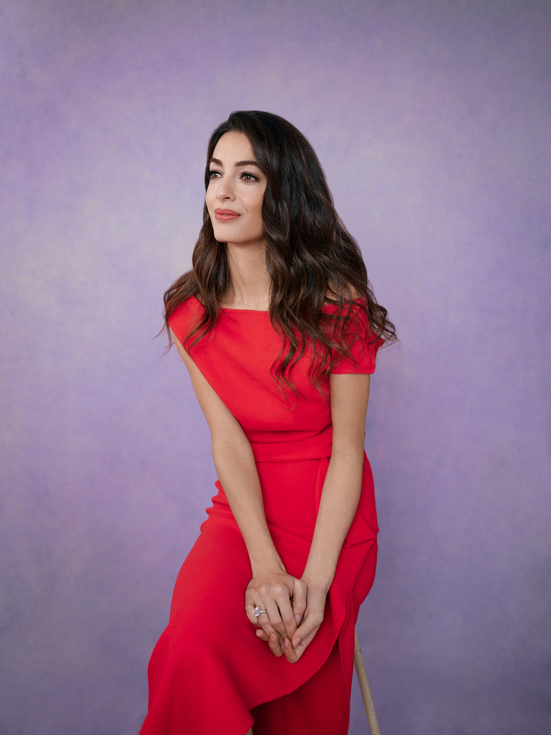 Amal Clooney at her home in England on Feb. 19 (Kristina Varaksina for TIME)