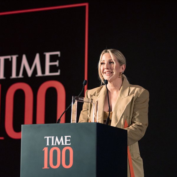 Ellie Goulding accepts a TIME 100 Impact Award at the Museum of the Future in Dubai on March 28, 2022.